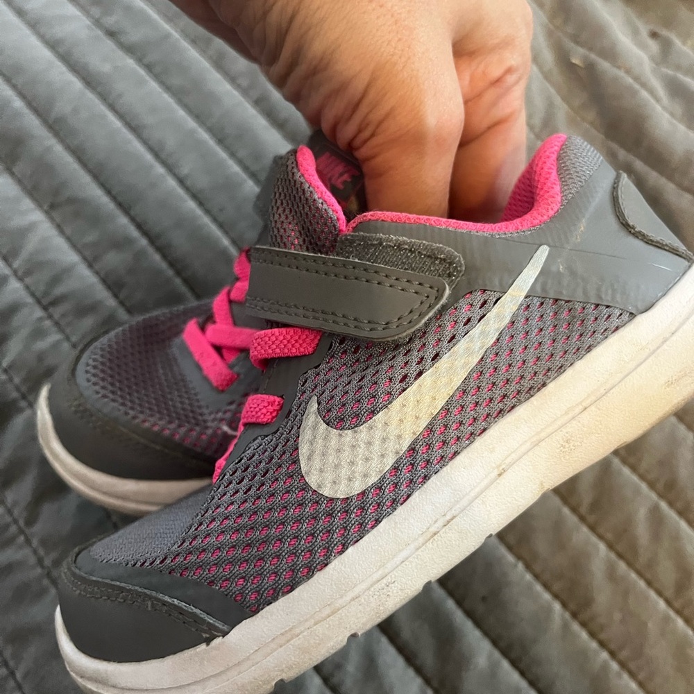 Nike Kids Pink and Gray Sneakers